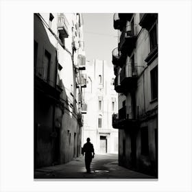 Cagliari, Italy, Mediterranean Black And White Photography Analogue 2 Canvas Print