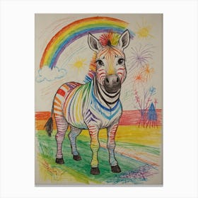 Rainbow Zebra 10 Canvas Print