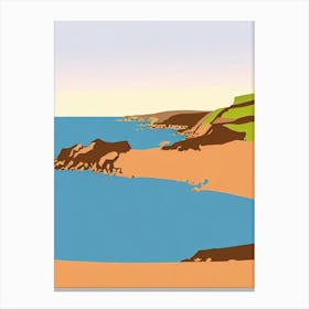 Barafundle Bay Beach Pembrokeshire Wales Midcentury Canvas Print
