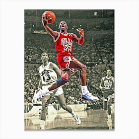 Chicago Bulls Michael Jordan In Action Vs Cleveland Cavalier Canvas Print