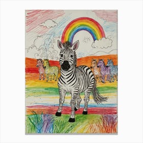 Rainbow Zebra 13 Canvas Print