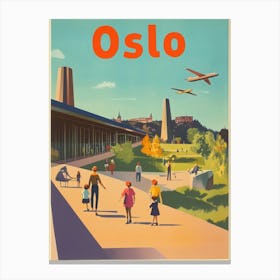 Aihrgdesign A 1970s Inspired Travel Poster For Oslo Canvas Print