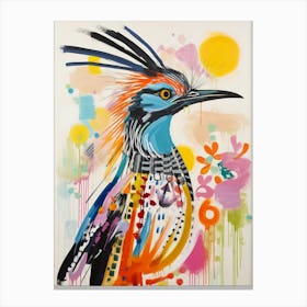 Colourful Bird Painting Roadrunner 1 Canvas Print