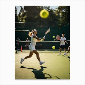 Tennis Players In Action 1 Canvas Print