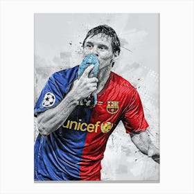 Lionel Messi Barcelona 3 Canvas Print