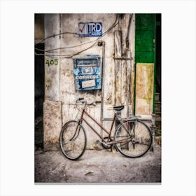 Bicycle And Post Box Canvas Print