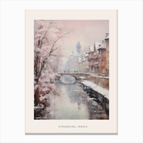 Dreamy Winter Painting Poster Strasbourg France 1 Canvas Print