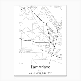 Lamorlaye,France Minimalist Map Canvas Print