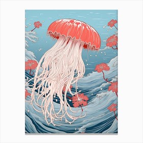 Sea Nettle Jellyfish Japanese Illustration 2 Canvas Print