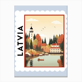 Latvia 2 Travel Stamp Poster Canvas Print