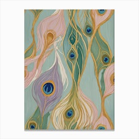 Abstract Peacock Feathers Canvas Print