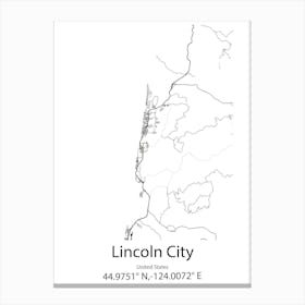 Lincoln,Canada Minimalist Map Canvas Print