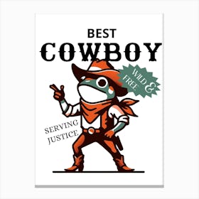 Best Cowboy frog Canvas Print