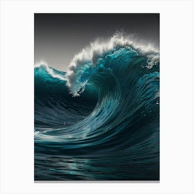 Wave Breaking In The Ocean Canvas Print