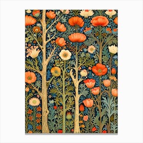 Poppies In The Forest William Morris Canvas Print