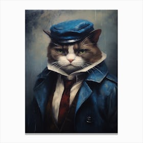Gangster Cat Snowshoe Canvas Print