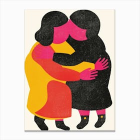 Two Women Hugging 3 Canvas Print