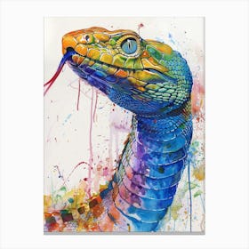 Cobra Colourful Watercolour 3 Canvas Print