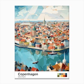 Copenhagen, Denmark, Geometric Illustration 4 Poster Canvas Print