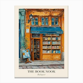 Budapest Book Nook Bookshop 2 Poster Canvas Print