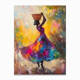 African Woman With Basket 11 Canvas Print