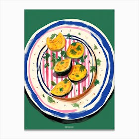 A Plate Of Pumpkins, Autumn Food Illustration Top View 25 Canvas Print