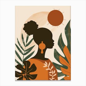 African Woman Silhouette 7 Canvas Print