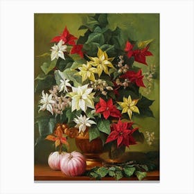 Poinsettia Painting 1 Flower Canvas Print