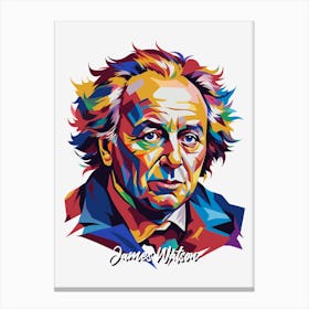 James Watson 01 Portrait WPAP Pop Art Canvas Print