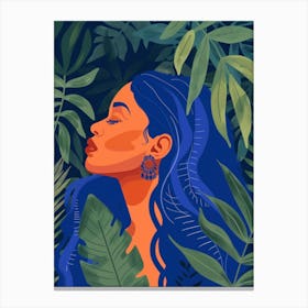 Portrait Of A Woman In The Jungle Canvas Print