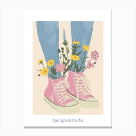 Spring In In The Air Pink Shoes And Wild Flowers 3 Canvas Print