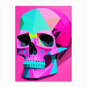 Skull With Pop Art Influences Pink Paul Klee Canvas Print