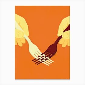 Sharing Food Canvas Print