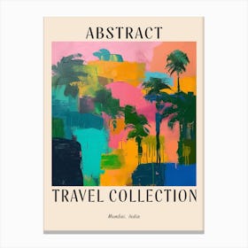Abstract Travel Collection Poster Mumbai India 2 Canvas Print