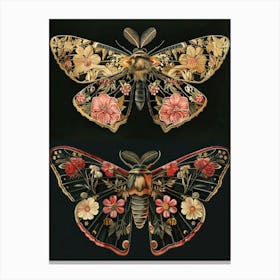 Butterfly Night Symphony William Morris Style 4 Canvas Print