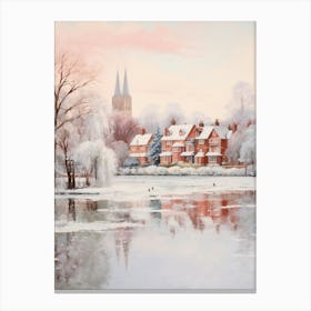 Dreamy Winter Painting Stratford Upon Avon United Kingdom 2 Canvas Print