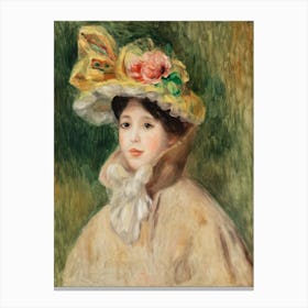 Woman With Capeline, Pierre Auguste Renoir Canvas Print