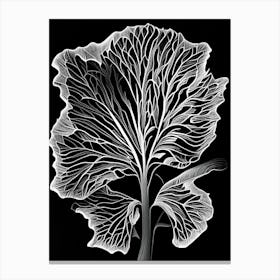 Wild Lettuce Leaf Linocut 2 Canvas Print