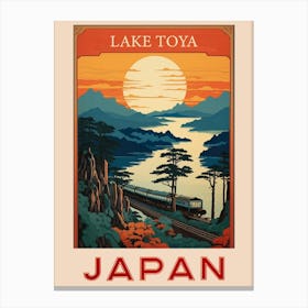 Lake Toya, Visit Japan Vintage Travel Art 2 Poster Canvas Print