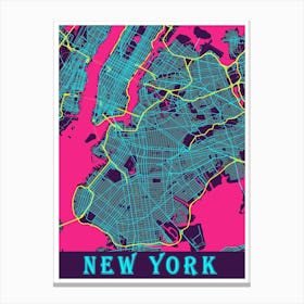 New York Map Poster 1 Canvas Print