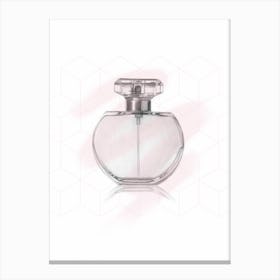 Perfume Bottle Geometric Pink Pattern Canvas Print