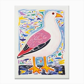Colourful Bird Painting Seagull 1 Canvas Print