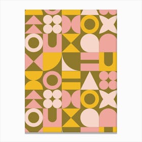 Late Spring Mid Century Retro Geometric Shapes Canvas Print