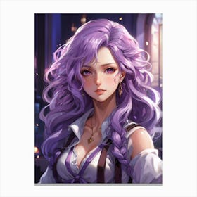 Anime Pastel Dream Magic Academy Principalshe Has Violet Hair 2 Canvas Print