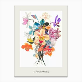 Monkey Orchid Collage Flower Bouquet Poster Canvas Print