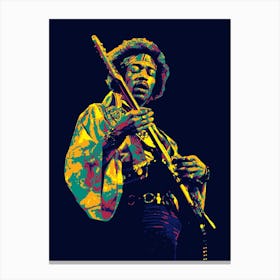 Jimi Hendrix Colorful Art  Canvas Print