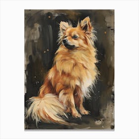 Finnish Spitz Acrylic Painting 5 Canvas Print