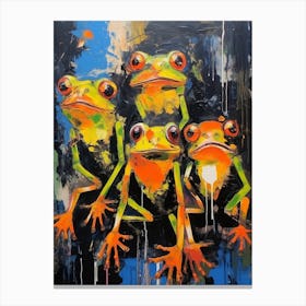 Frogs Abstract Expressionism 4 Canvas Print