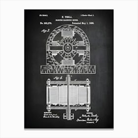 Electro Magnetic Motor By Tesla 1988 Nikola Tesla Motor Tesla Patent Sheet 2 Tesla Motor Patent Tesla Blue Print Tesla Art Te279 21 Canvas Print