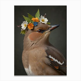 Bird With A Flower Crown 1 Canvas Print